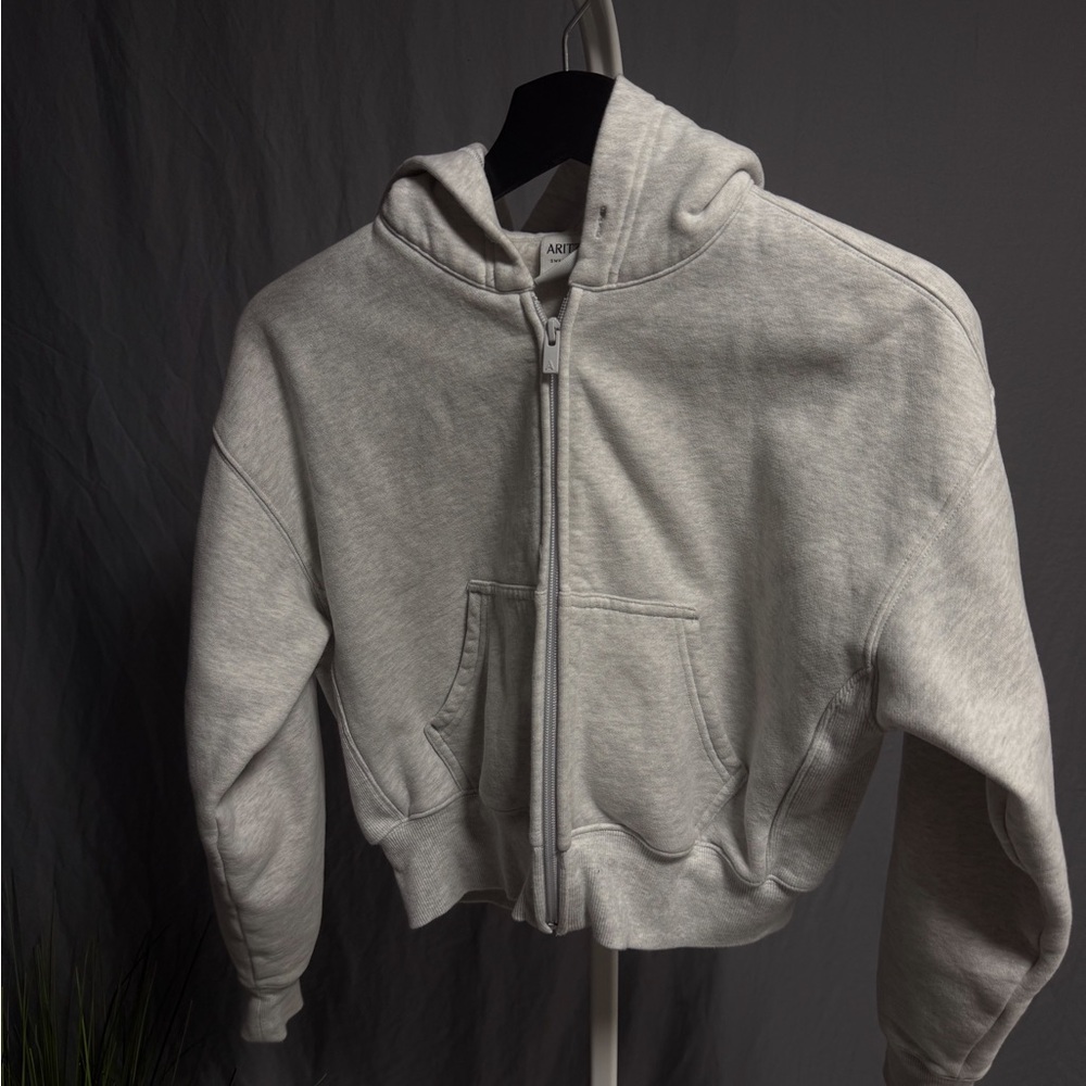 Aritzia Gray Zip-Up Hoodie